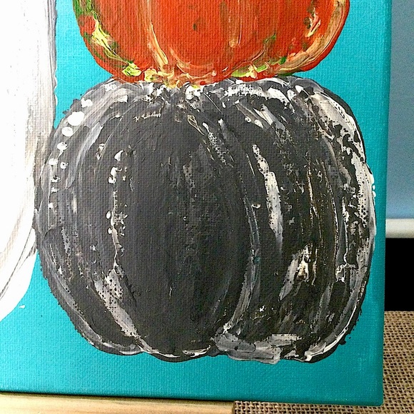 🍂 original art /Acrylic/12x12 Fall Pumpkin Wall Art - Picture 4 of 5